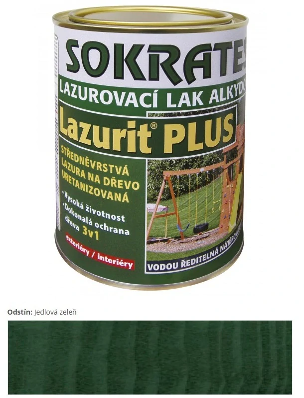 Sokrates Lazurit PLUS strednevrstvová lazúra Jedľová zeleň 0,7 kg