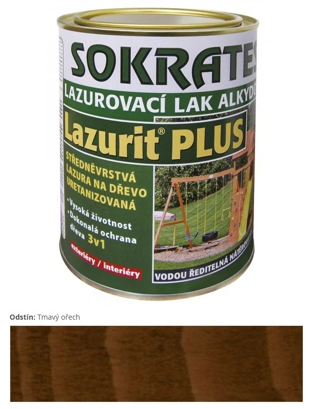 Sokrates Lazurit PLUS strednevrstvová lazúra Tmavý orech 2 kg