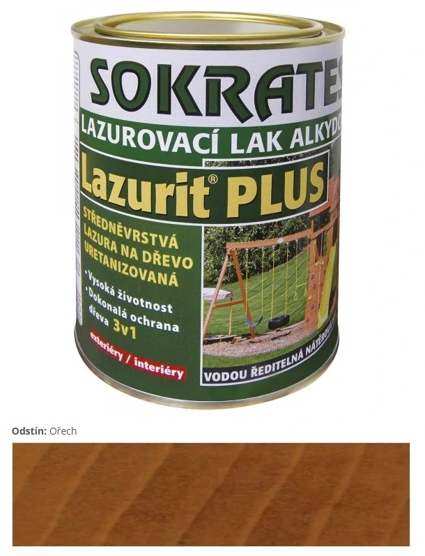 Sokrates Lazurit PLUS strednevrstvová lazúra Orech 0,7 kg