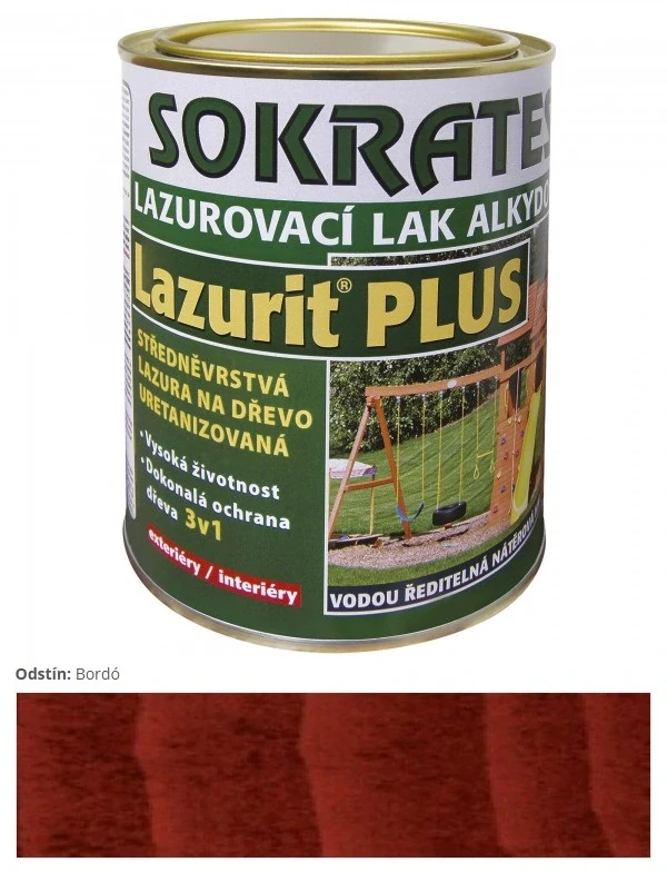 Sokrates Lazurit PLUS strednevrstvová lazúra Bordo 4 kg
