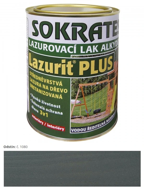 Sokrates Lazurit PLUS strednevrstvová lazúra Grey-Hound šedá 1080 0,7 kg