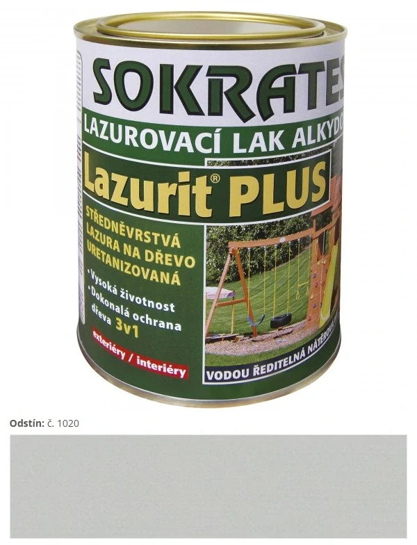Sokrates Lazurit PLUS strednevrstvová lazúra Grey-Hound šedá 1020 2 kg
