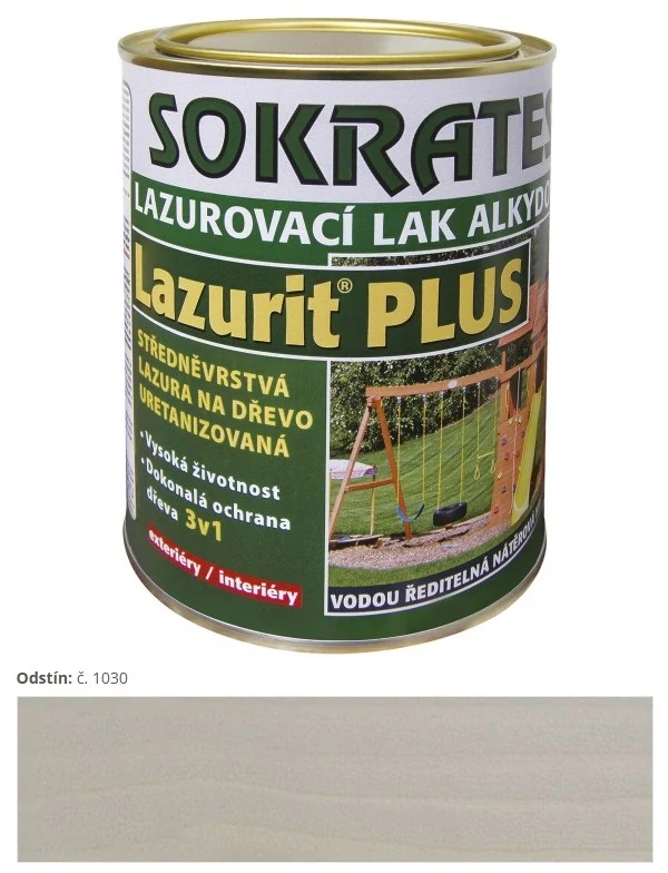 Sokrates Lazurit PLUS strednevrstvová lazúra Grey-Hound šedá 1030 4 kg