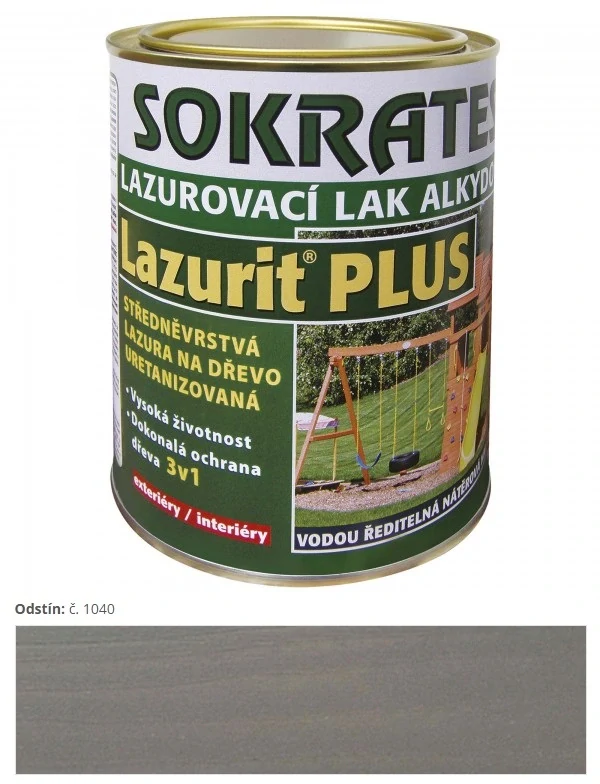 Sokrates Lazurit PLUS strednevrstvová lazúra Grey-Hound šedá 1040 9 kg