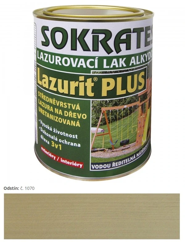 Sokrates Lazurit PLUS strednevrstvová lazúra Grey-Hound šedá 1070 4 kg