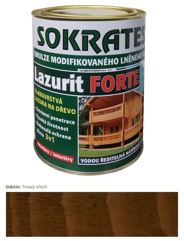 Sokrates Lazurit Forte tenkovrstvová olejová lazúra Tmavý orech 0,7 kg