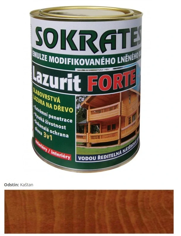 Sokrates Lazurit Forte tenkovrstvová olejová lazúra Gaštan 4 kg