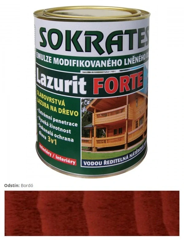 Sokrates Lazurit Forte tenkovrstvová olejová lazúra Bordo 9 kg