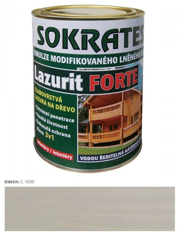 Sokrates Lazurit Forte tenkovrstvová olejová lazúra Grey-Hound šedá 1030 4 kg
