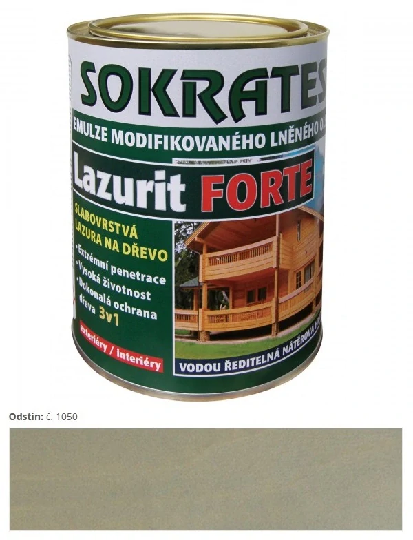 Sokrates Lazurit Forte tenkovrstvová olejová lazúra Grey-Hound šedá 1050 4 kg