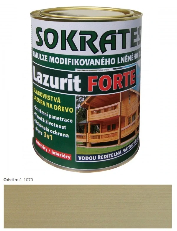 Sokrates Lazurit Forte tenkovrstvová olejová lazúra Grey-Hound šedá 1070 0,7 kg