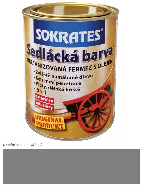 Sokrates Sedliacka farba, extra kvalita 0,7 kg > 0130 tmavá šedá