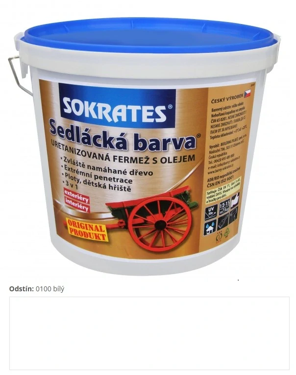 Sokrates Sedliacka farba, extra kvalita 2 kg > 0100 biela