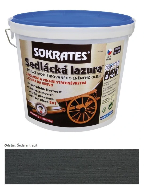 Sokrates Sedliacka lazura Šedá antracit 2 kg